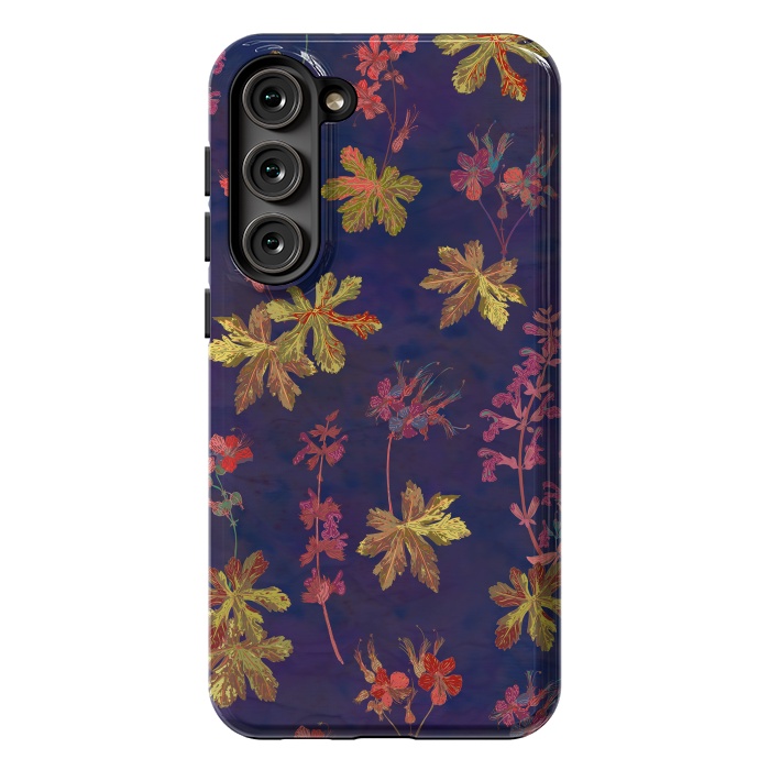Galaxy S23 Plus StrongFit Blue Geraniums by Lotti Brown