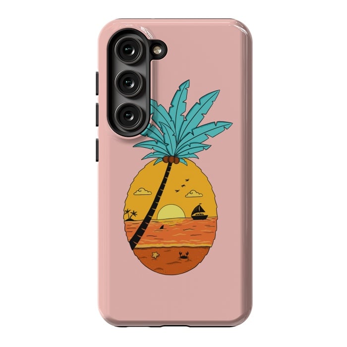 Galaxy S23 StrongFit Pineapple Nature pink by Coffee Man