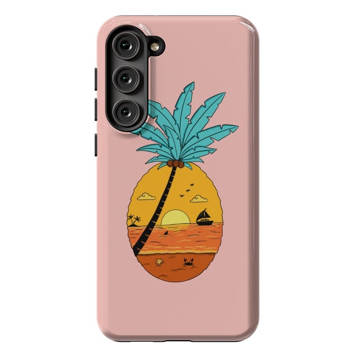 Galaxy S23 Plus StrongFit Pineapple Nature pink by Coffee Man