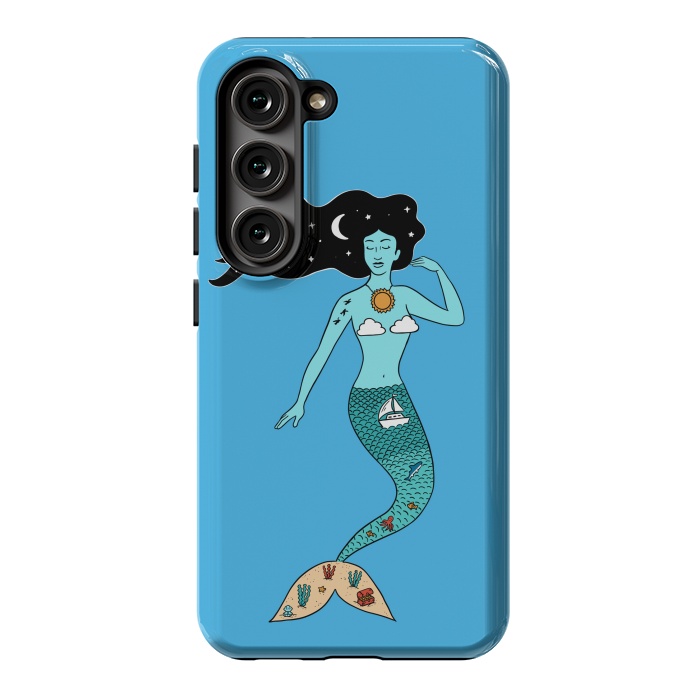 Galaxy S23 StrongFit Mermaid Nature Blue by Coffee Man
