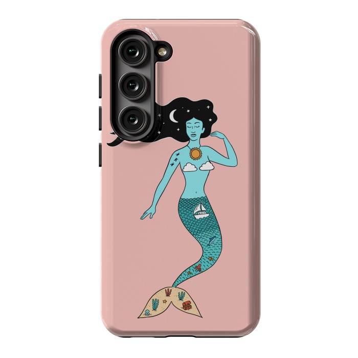Galaxy S23 StrongFit Mermaid Nature Pink by Coffee Man