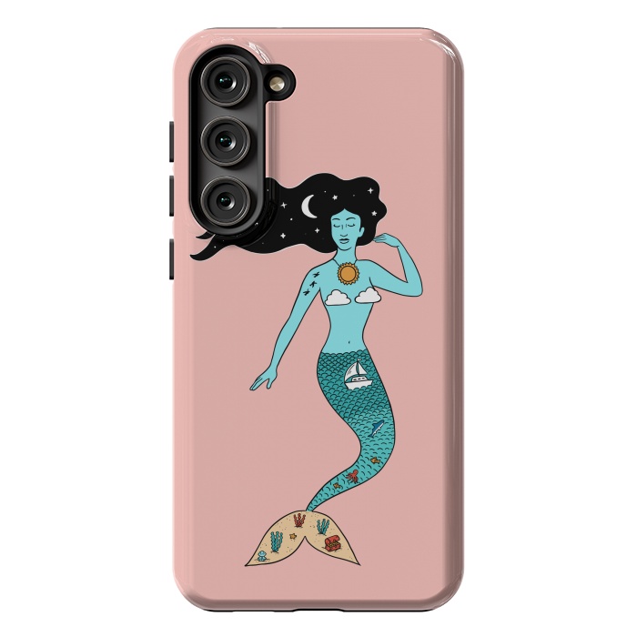 Galaxy S23 Plus StrongFit Mermaid Nature Pink by Coffee Man