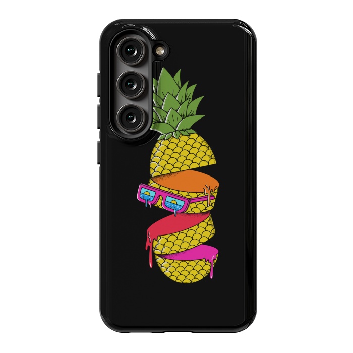 Galaxy S23 StrongFit Pineapple colors Black by Coffee Man