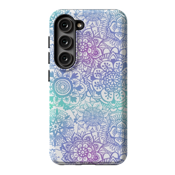 Galaxy S23 StrongFit Pastel Purple and Blue Mandala Pattern by Julie Erin Designs