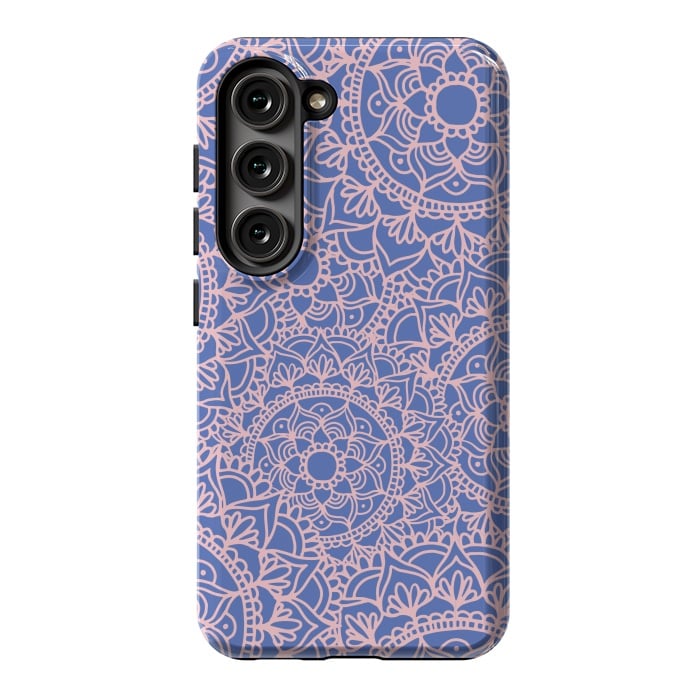 Galaxy S23 StrongFit Pink and Mauve Mandala Pattern by Julie Erin Designs
