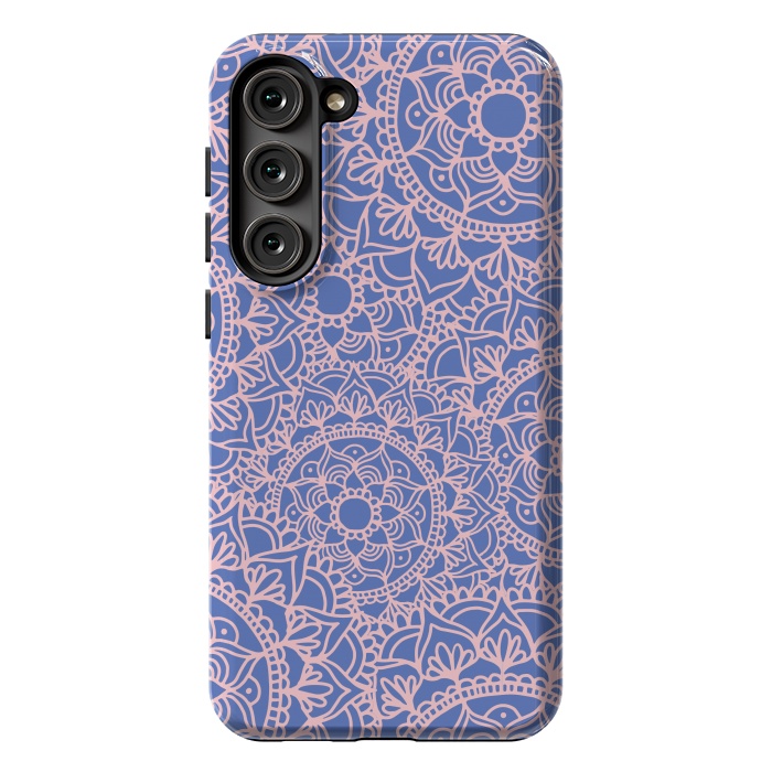 Galaxy S23 Plus StrongFit Pink and Mauve Mandala Pattern by Julie Erin Designs
