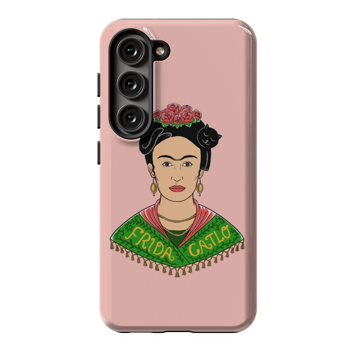 Galaxy S23 StrongFit Frida Catlo Pink by Coffee Man