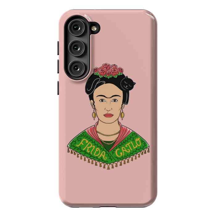 Galaxy S23 Plus StrongFit Frida Catlo Pink by Coffee Man