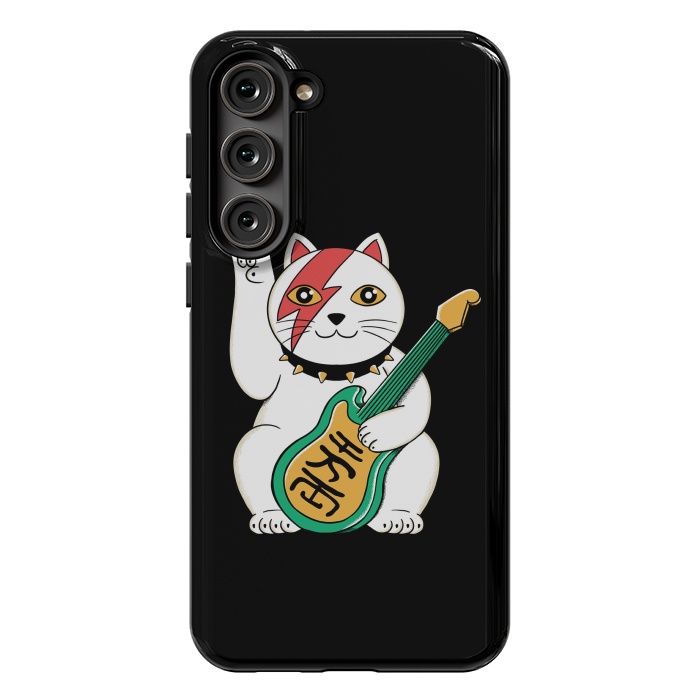 Galaxy S23 Plus StrongFit Lucky Cat Black by Coffee Man