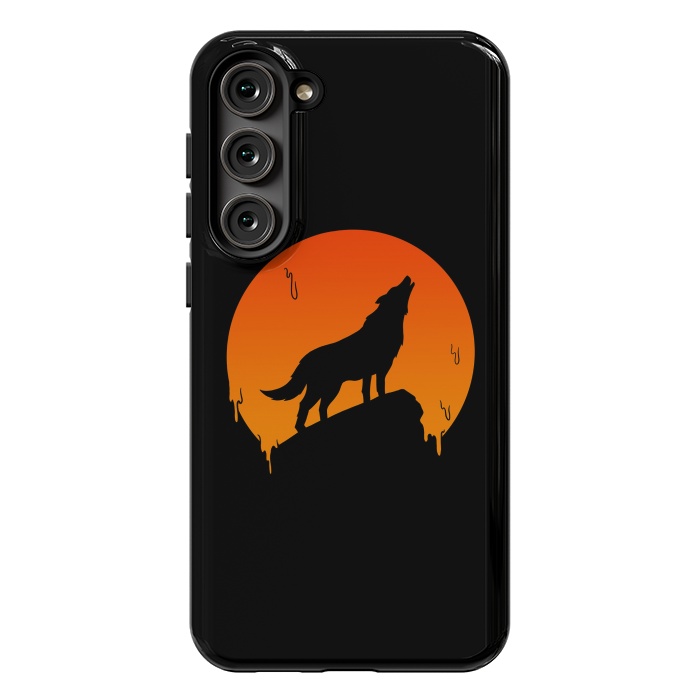 Galaxy S23 Plus StrongFit Wolf and Moon by Coffee Man