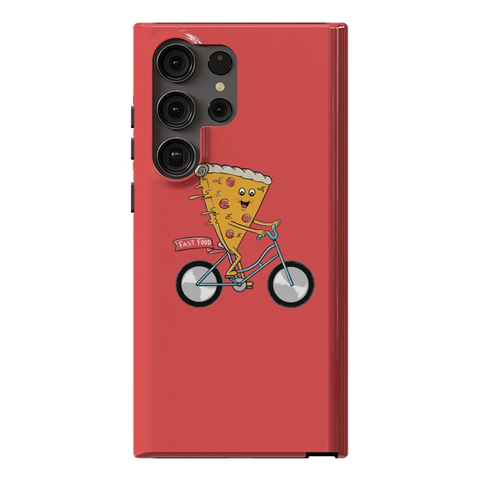 Galaxy S23 Ultra StrongFit Pizza Fast Food Red by Coffee Man