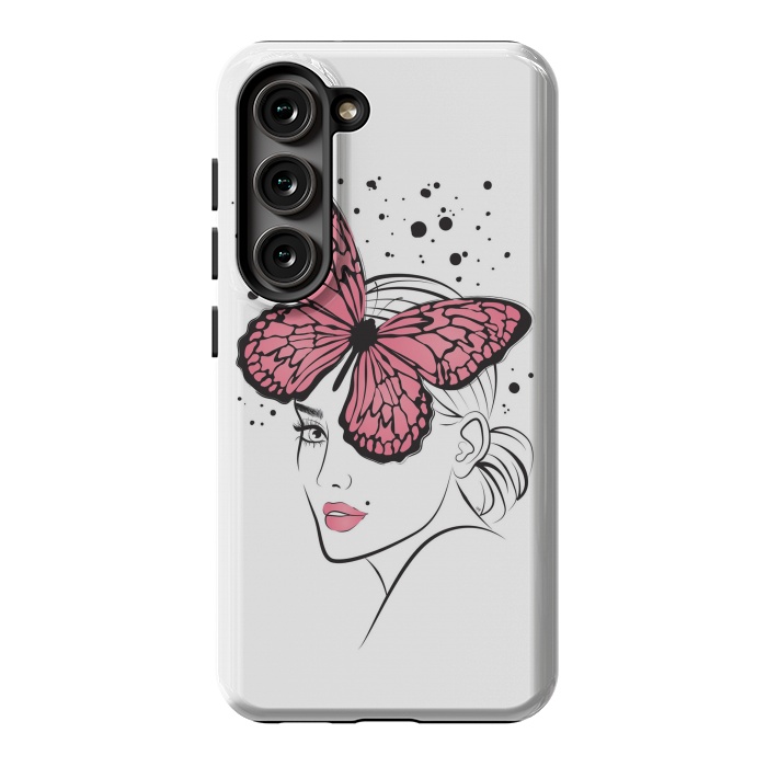 Galaxy S23 StrongFit Pink Butterfly by Martina