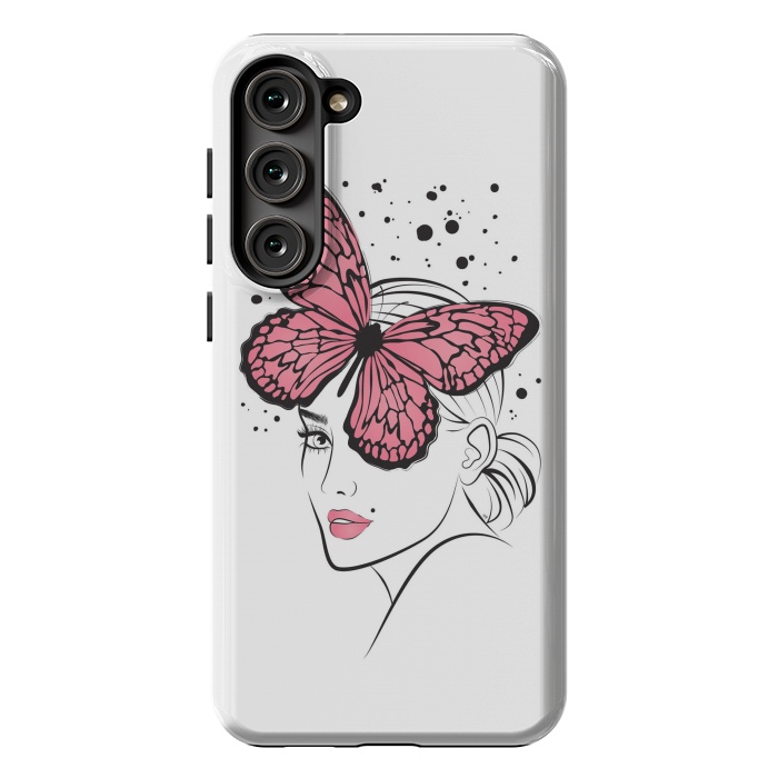 Galaxy S23 Plus StrongFit Pink Butterfly by Martina