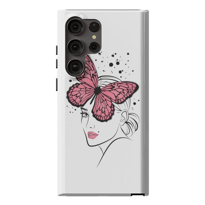 Galaxy S23 Ultra StrongFit Pink Butterfly by Martina