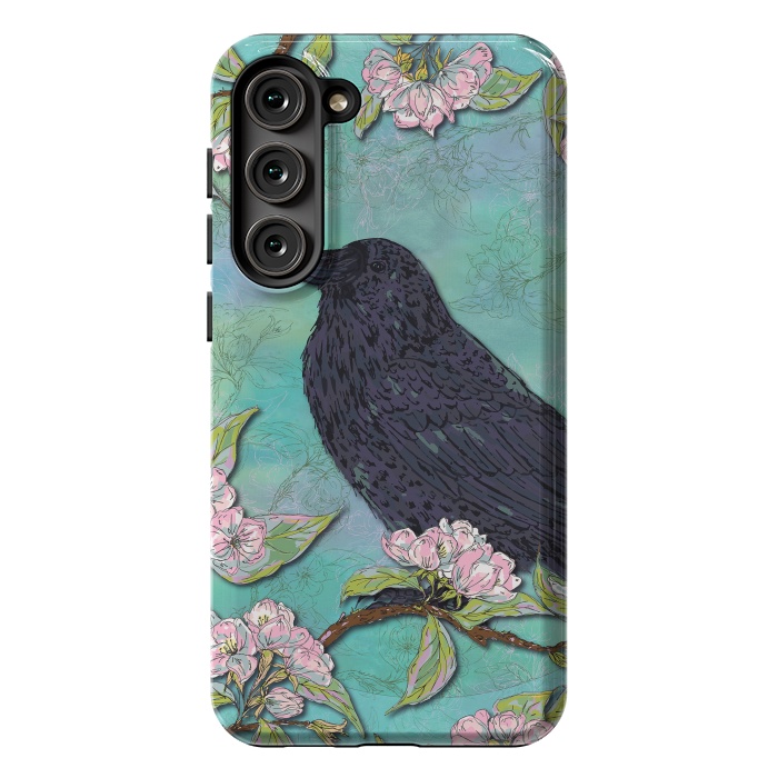Galaxy S23 Plus StrongFit Raven & Apple Blossom by Lotti Brown