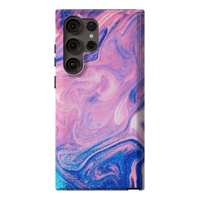 Galaxy S23 Ultra StrongFit Pink and Blue Marbling art by ArtsCase