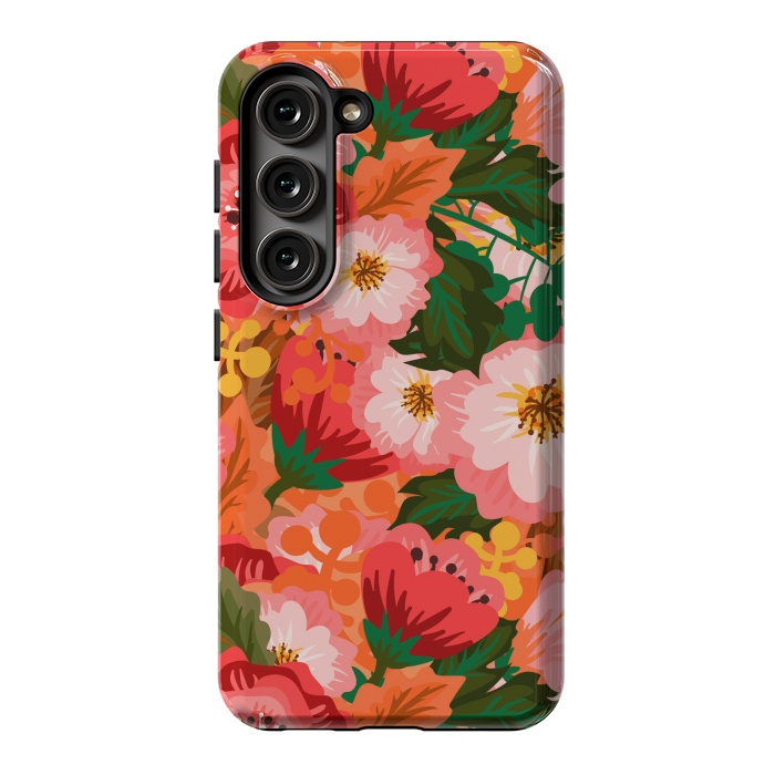 Galaxy S23 StrongFit Bouquet of flowers in pom poms and dahlias by ArtsCase