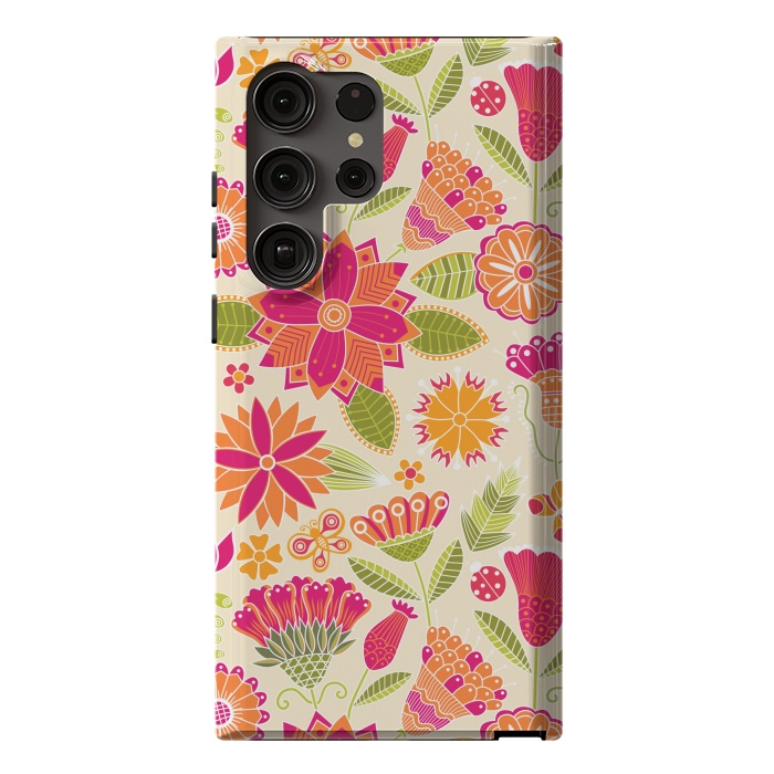 Galaxy S23 Ultra StrongFit geometric colored flowers by ArtsCase