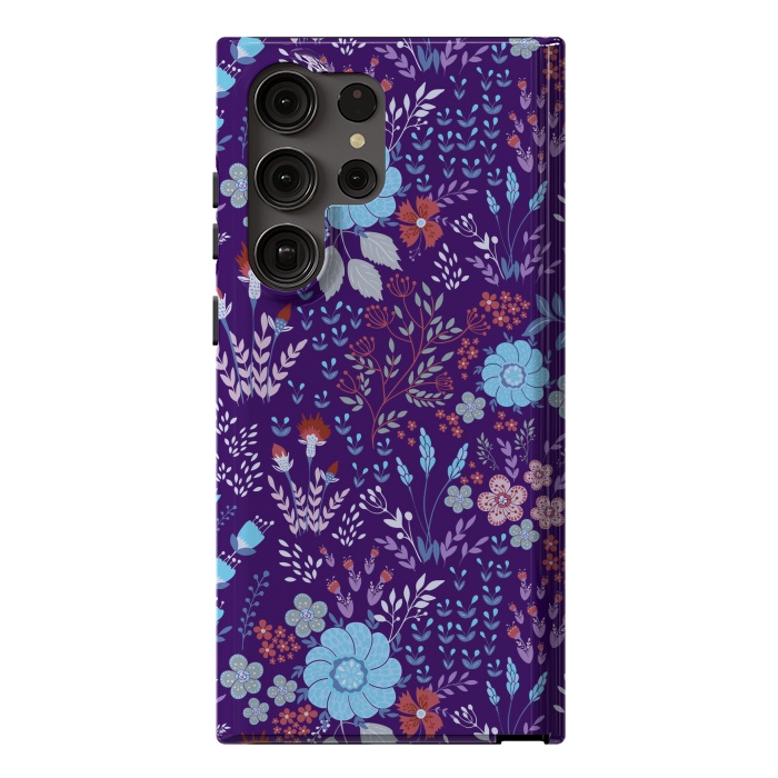 Galaxy S23 Ultra StrongFit tiny flowers in cold colors by ArtsCase