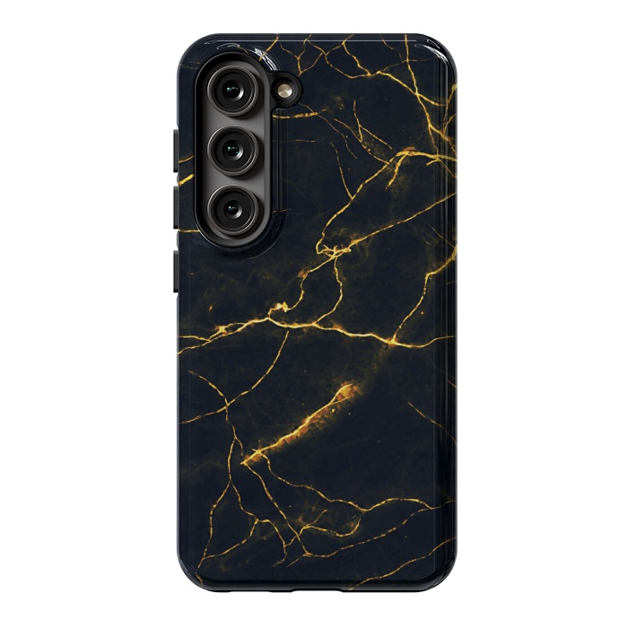 Galaxy S23 StrongFit Gold & black marble by Jms