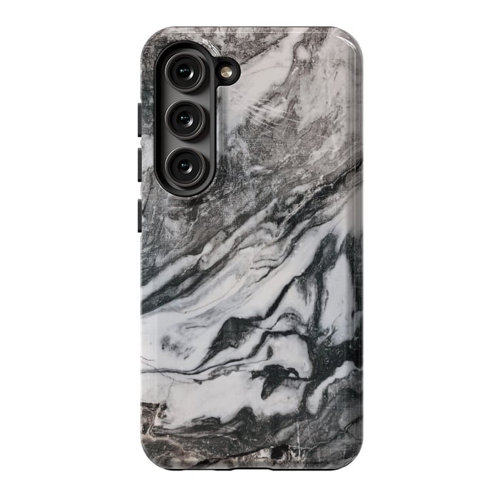 Galaxy S23 StrongFit White and black Marble by Winston
