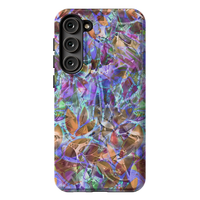 Galaxy S23 Plus StrongFit Floral Abstract Stained Glass G268 by Medusa GraphicArt