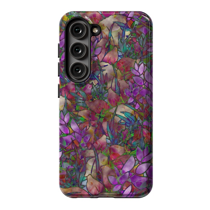 Galaxy S23 StrongFit Floral Abstract Stained Glass G175 by Medusa GraphicArt