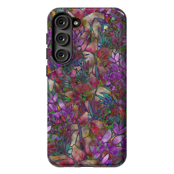 Galaxy S23 Plus StrongFit Floral Abstract Stained Glass G175 by Medusa GraphicArt