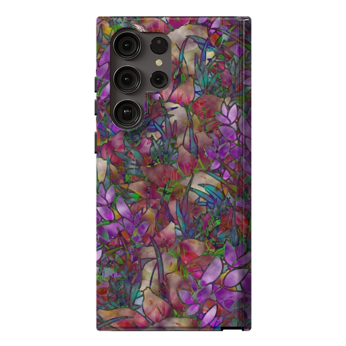 Galaxy S23 Ultra StrongFit Floral Abstract Stained Glass G175 by Medusa GraphicArt