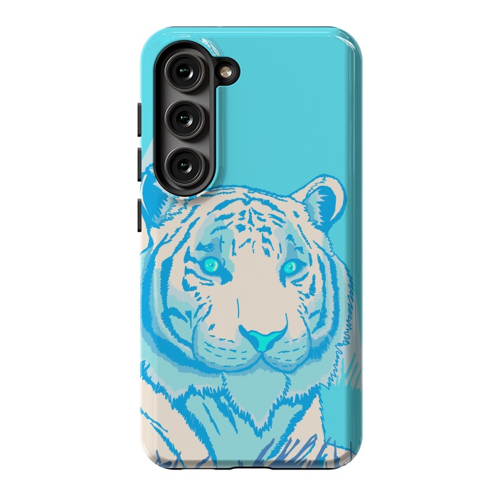 Galaxy S23 StrongFit The blue tiger by Steve Wade (Swade)