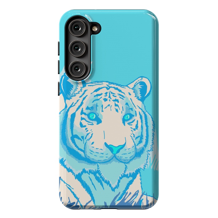 Galaxy S23 Plus StrongFit The blue tiger by Steve Wade (Swade)
