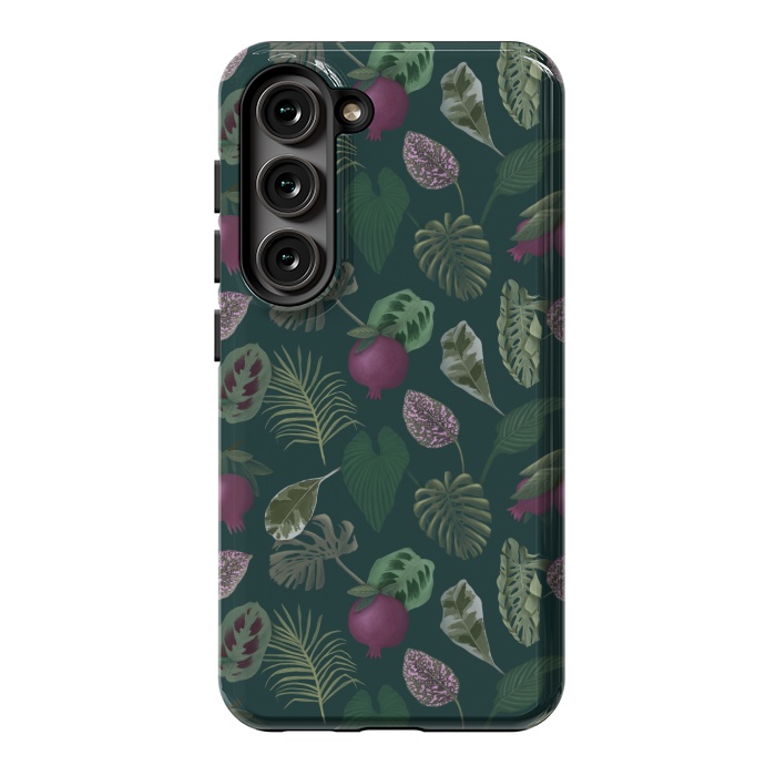 Galaxy S23 StrongFit Pomegranates & Palm Leaves by Tishya Oedit