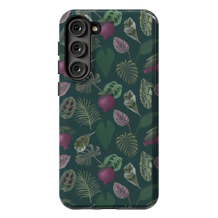 Galaxy S23 Plus StrongFit Pomegranates & Palm Leaves by Tishya Oedit