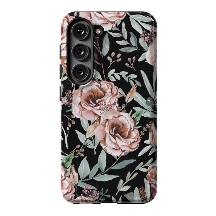 Galaxy S23 StrongFit Floral Explosion Black by Anis Illustration