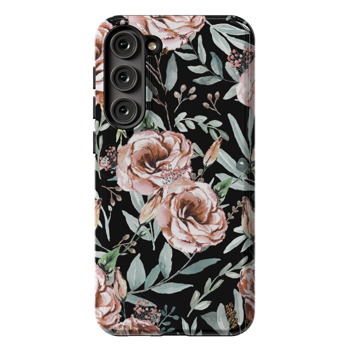 Galaxy S23 Plus StrongFit Floral Explosion Black by Anis Illustration