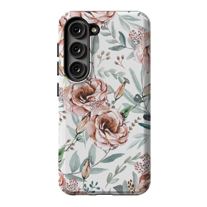 Galaxy S23 StrongFit Floral Explosion White by Anis Illustration