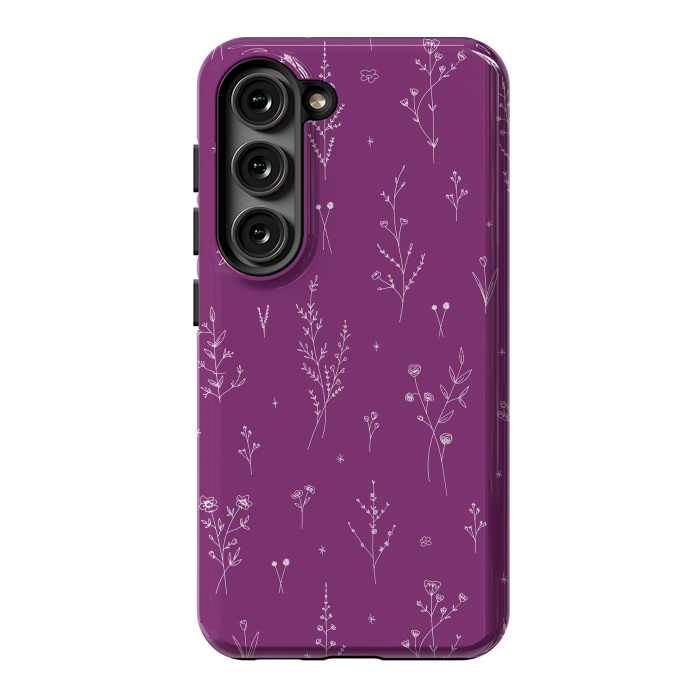 Galaxy S23 StrongFit Magic Wine Wildflowers by Anis Illustration
