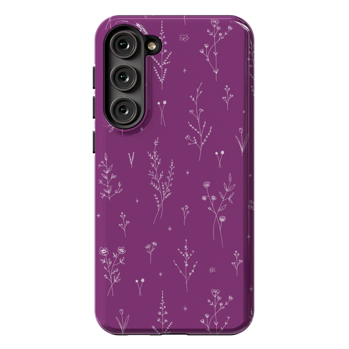Galaxy S23 Plus StrongFit Magic Wine Wildflowers by Anis Illustration