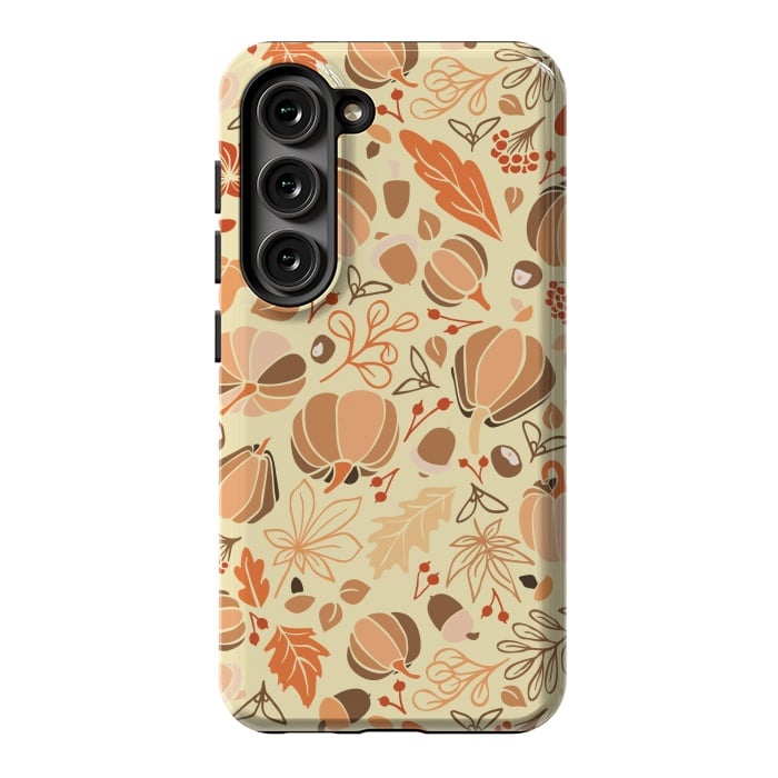 Galaxy S23 StrongFit Fall Fruits in Orange and Yellow by Paula Ohreen