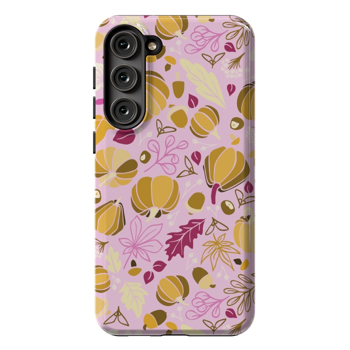 Galaxy S23 Plus StrongFit Fall Fruits in Pink and Orange by Paula Ohreen