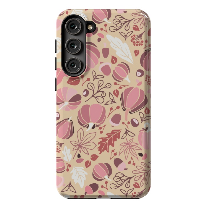 Galaxy S23 Plus StrongFit Fall Fruits in Cream and Pink by Paula Ohreen