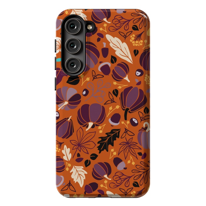 Galaxy S23 Plus StrongFit Fall Fruits in Orange and Purple by Paula Ohreen