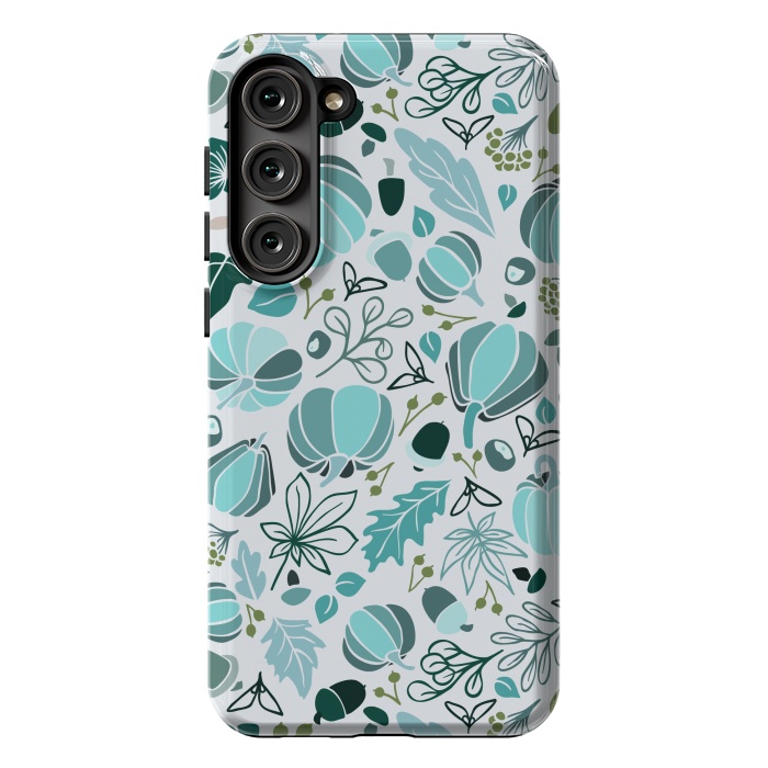Galaxy S23 Plus StrongFit Fall Fruits in Blue and Green by Paula Ohreen