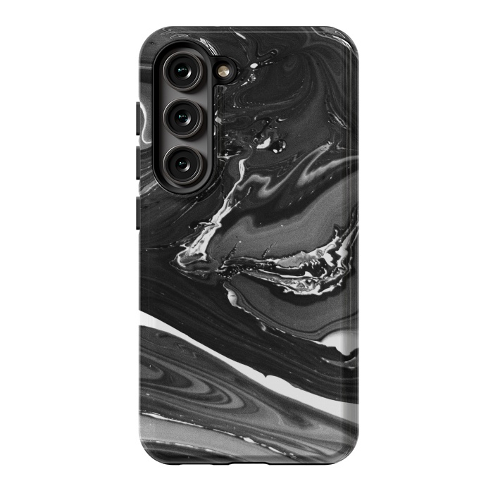 Galaxy S23 StrongFit black white minimal marble by haroulita