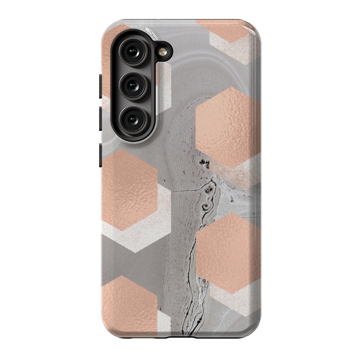 Galaxy S23 StrongFit rose gold marble by haroulita