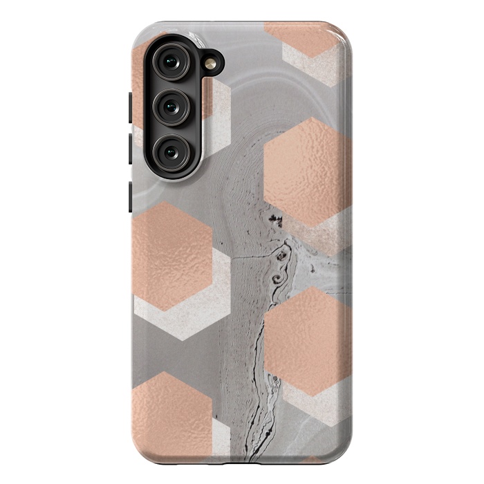 Galaxy S23 Plus StrongFit rose gold marble by haroulita