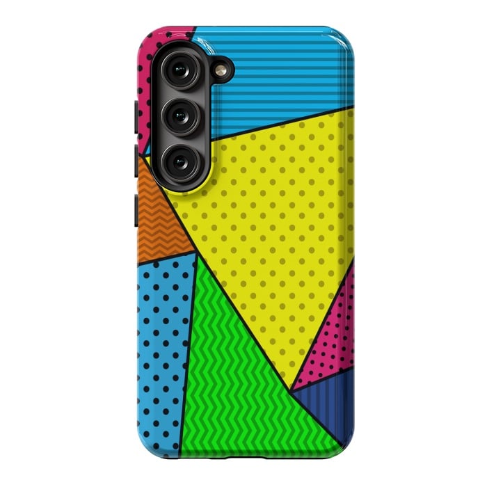 Galaxy S23 StrongFit colourful abstract dotted pattern by MALLIKA