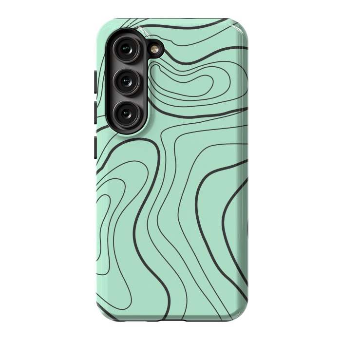 Galaxy S23 StrongFit green abstract lines 2 by MALLIKA
