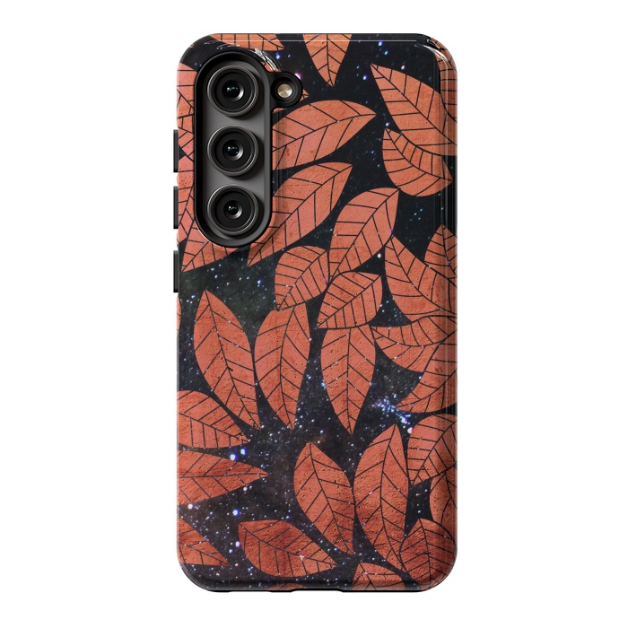 Galaxy S23 StrongFit Rust autumn leaves pattern by Oana 