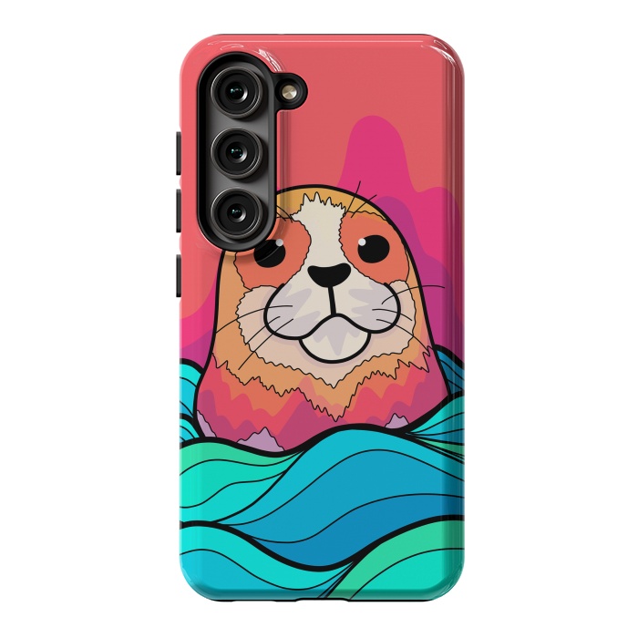 Galaxy S23 StrongFit The happy seal by Steve Wade (Swade)
